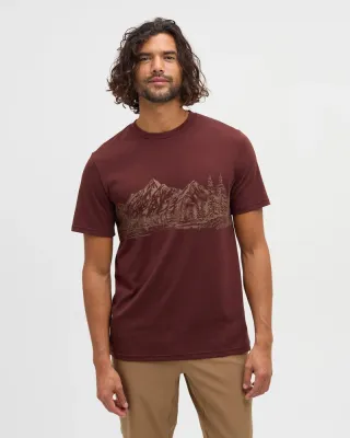 Ten Tree M Mountain Scenic T-Shirt Red Chestnut