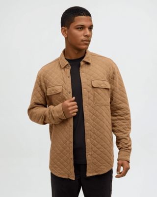Ten Tree M Quilted Colville Shacket Hazelnut Heath
