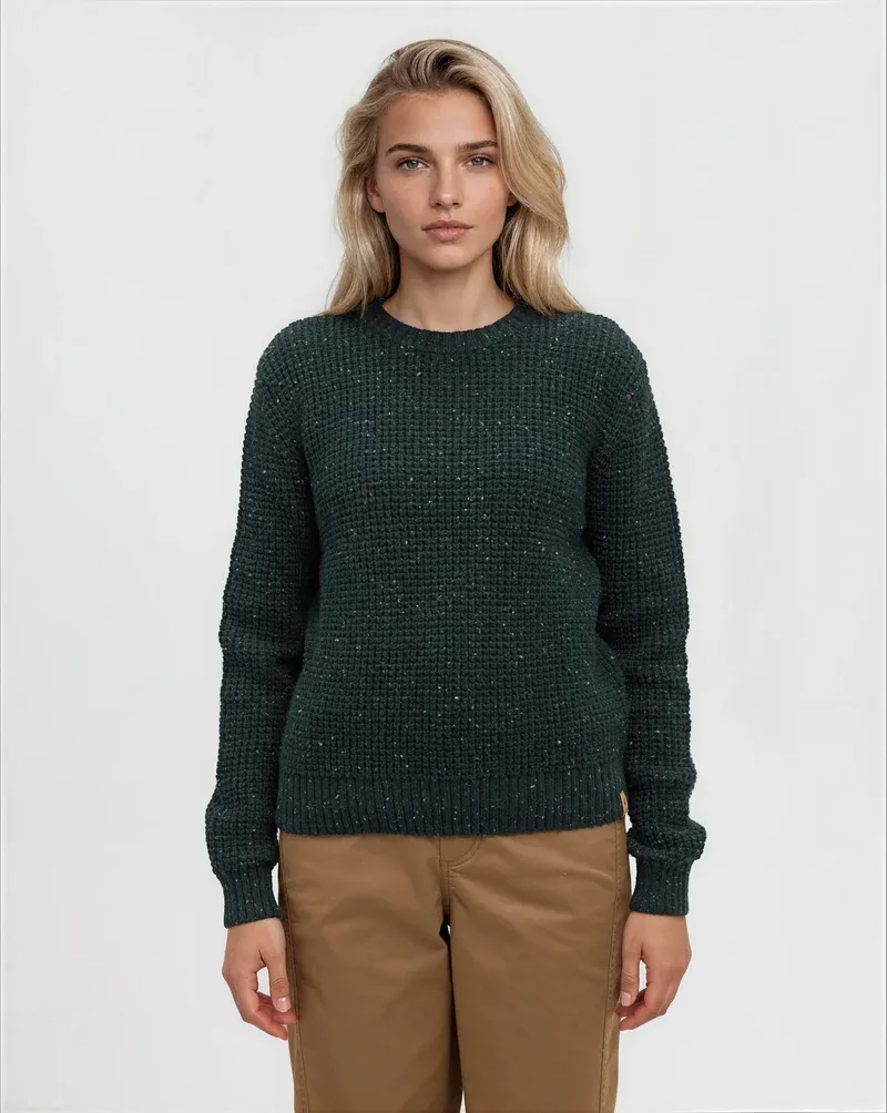 Ten Tree W Morrell Fleck Sweater Dark Forest Green