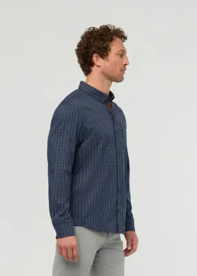 DUER Cloudweight Twill One Pocket Shirt Navy Check