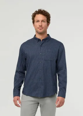 DUER Cloudweight Twill One Pocket Shirt Navy Check