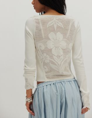 Free People Delilah Long Sleeve Clean Ivory
