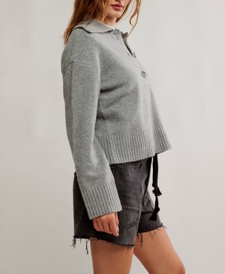 Free People Trading Up Polo Grey Heather