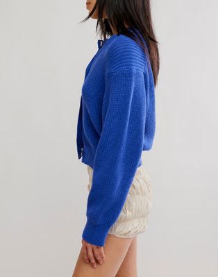 Free People Vienna Cardigan Blue Beam