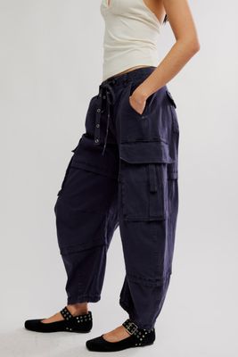 Free People Reef Curved Cargo Twill Black