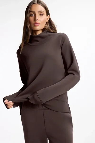 MPG Dreamweave Mock Neck Sweatshirt Java MPG Dreamweave Mock Neck Sweatshirt Java
