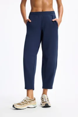 MPG Ultrasoft Fleece Barrel Leg Pant Navy