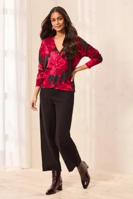 Tribal Black High Rise Fly Front Capri