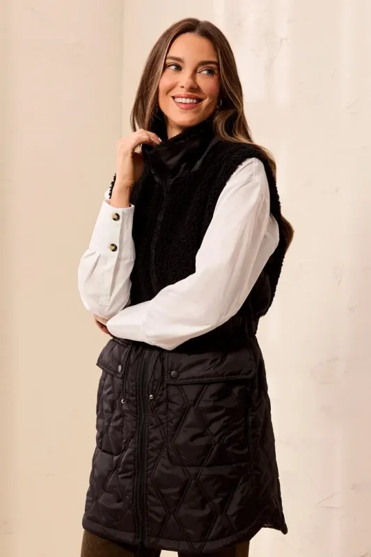 Tribal Black Sherpa/Quilted Vest Tribal Black Sherpa/Quilted Vest