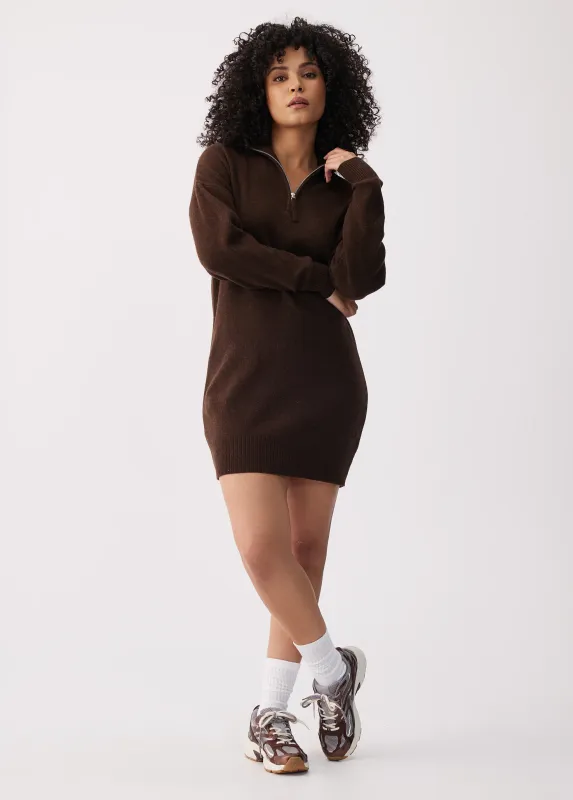 Lole Verdun Sweater Dress Espresso Heather