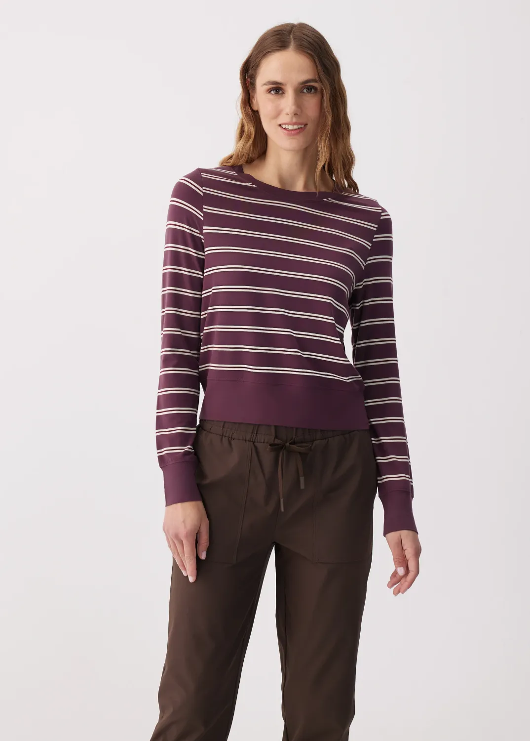 Lole Dynamic Long Sleeves Mulberry Dynamic Stripe Lole Dynamic Long Sleeves Mulberry Dynamic Stripe