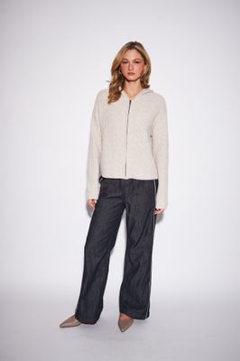 John + Jenn Gavin Oat Zip Knit Sweater