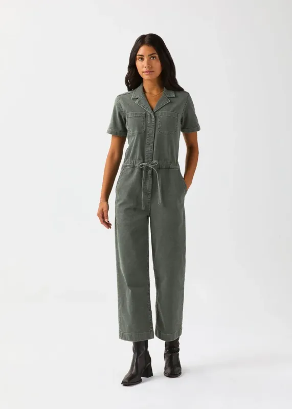DUER Stretch Canvas Girlfriend Jumpsuit Thyme DUER Stretch Canvas Girlfriend Jumpsuit Thyme