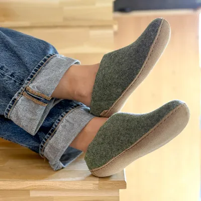 Glerups Slip On Leather Moss