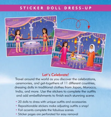 Peter Pauper Sticker Doll Dress Up Book Across The Globe