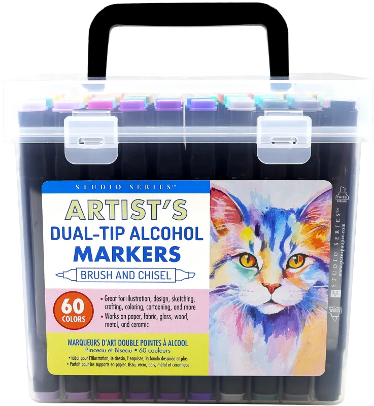 Peter Pauper Artist's Dual-Tip Alcohol Markers set of 60 Peter Pauper Artist's Dual-Tip Alcohol Markers set of 60