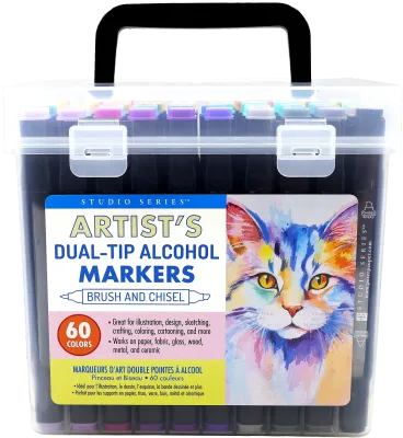 Peter Pauper Artist's Dual-Tip Alcohol Markers set of 60