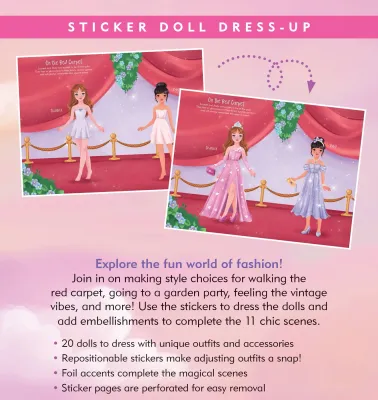 Peter Pauper Sticker Doll Dress Up Book Fashion
