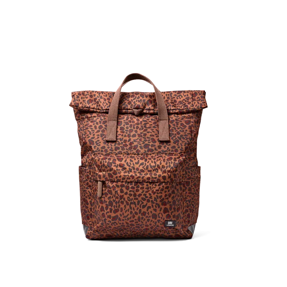 ORI London Canfield Roll Top Backpack Mini Leopard ORI London Canfield Roll Top Backpack Mini Leopard