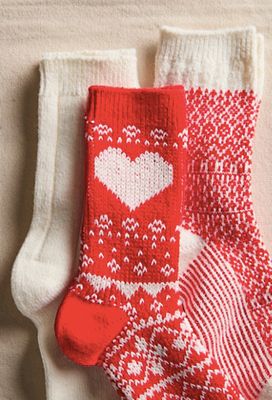 Free People Nordic Knit Sock Pack Red