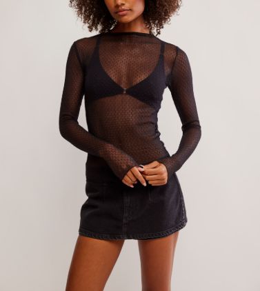 Free People Minding My Business Top Black