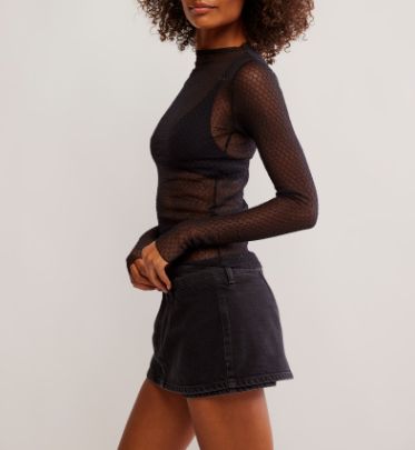 Free People Minding My Business Top Black