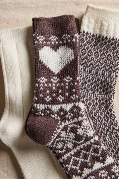 Free People Nordic Knit Sock Pack Brown