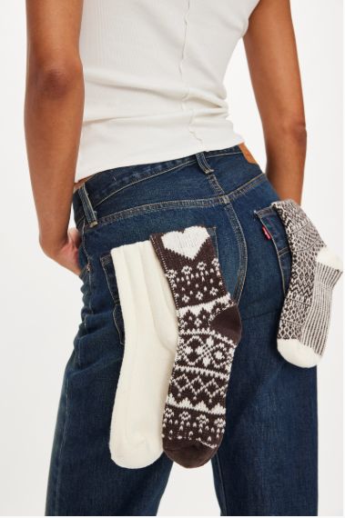 Free People Nordic Knit Sock Pack Brown