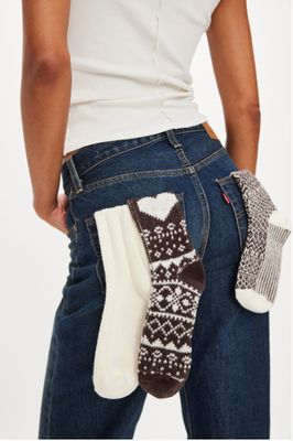 Free People Nordic Knit Sock Pack Brown