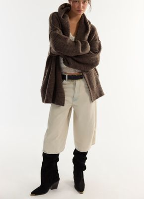 Free People Thistle Hooded Cardi Fudge Combo