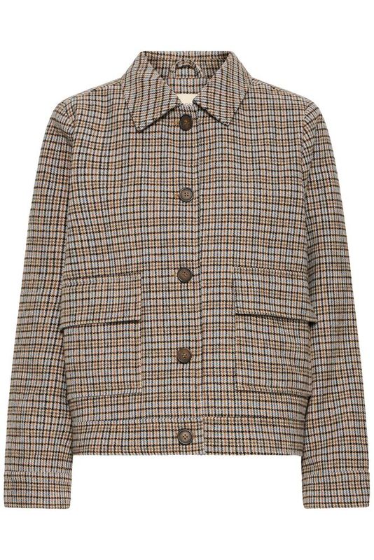 Fransa FRAntonette Jacket Plaid Tobacco Brown