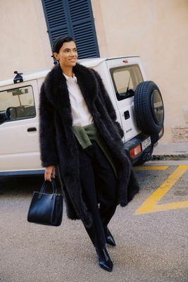 B. Young BYAkaja Java Long Fur Coat