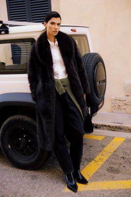 B. Young BYAkaja Java Long Fur Coat