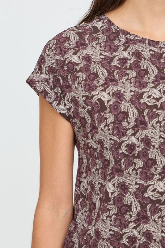 Fransa FRSeen Tee Entangles Small Brown Port