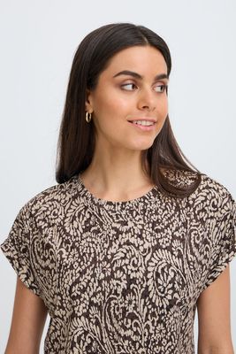 Fransa FRSeen Tee Aura Bloom Hot Fudge