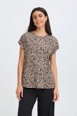 Fransa FRSeen Tee Aura Bloom Hot Fudge Fransa FRSeen Tee Aura Bloom Hot Fudge