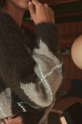 Fransa FRCharleen Cardigan Hot Fudge Check