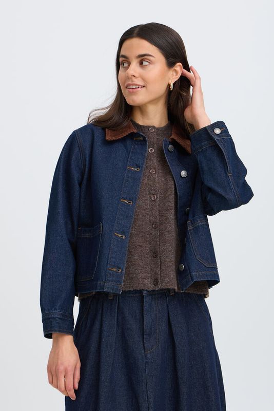 Fransa FRLeslie Jacket Dark Blue Denim