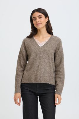 Fransa FREllen Pullover Lace Detrail Driftwood