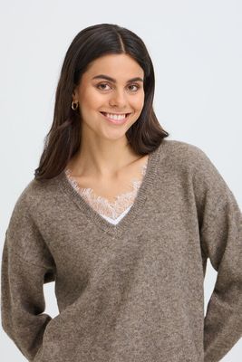 Fransa FREllen Pullover Lace Detrail Driftwood Fransa FREllen Pullover Lace Detrail Driftwood