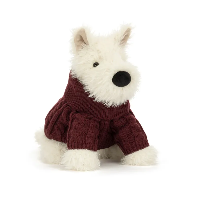 Jellycat Munro Scottie Dog Winter Jumper Outfit Jellycat Munro Scottie Dog Winter Jumper Outfit