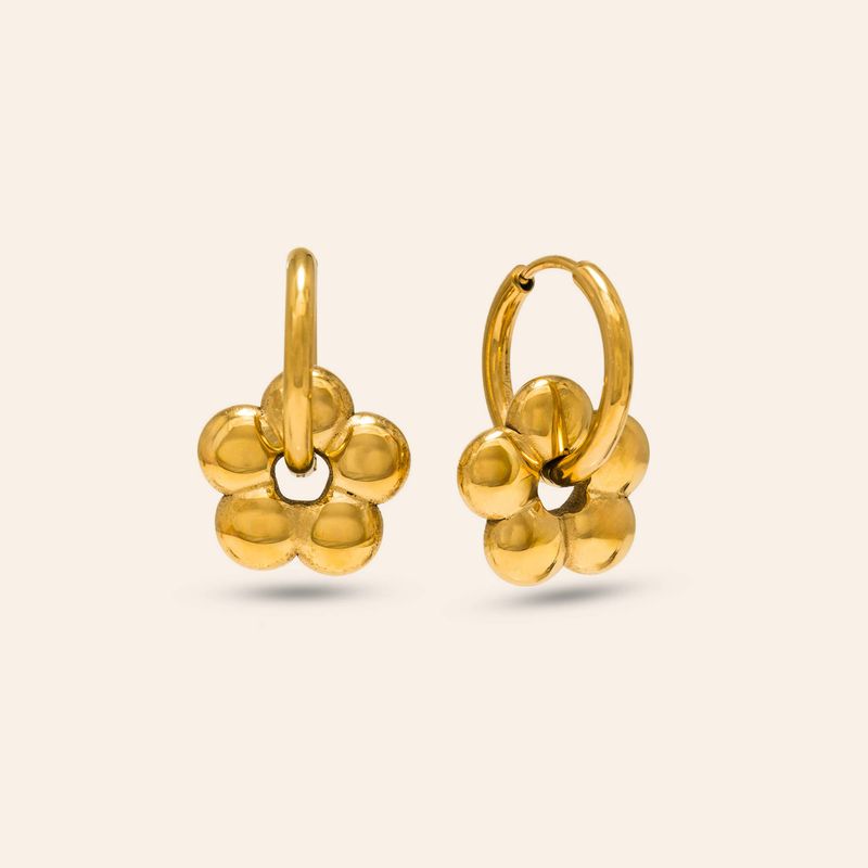 Lover's Tempo Waterproof Daisy Charm Hoop Earrings