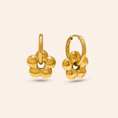 Lover's Tempo Waterproof Daisy Charm Hoop Earrings