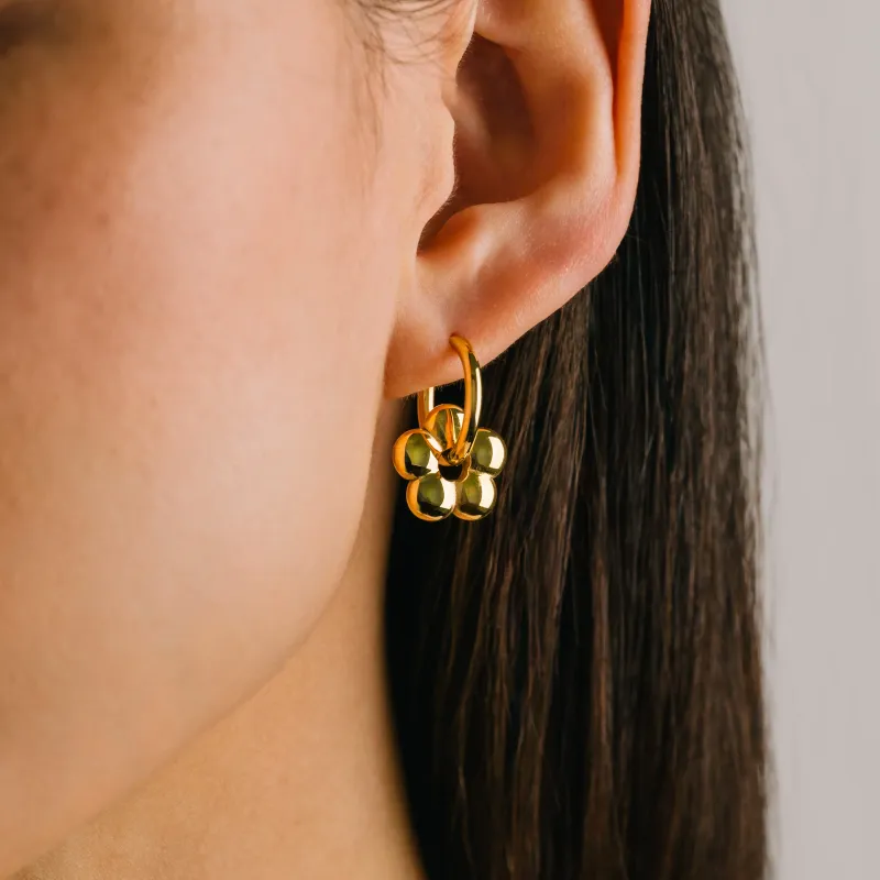Lover's Tempo Waterproof Daisy Charm Hoop Earrings