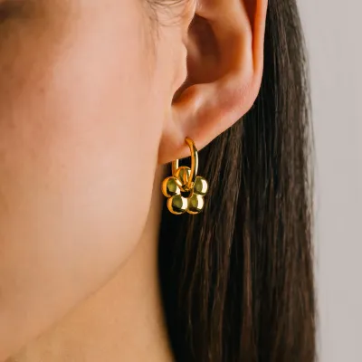 Lover's Tempo Waterproof Daisy Charm Hoop Earrings