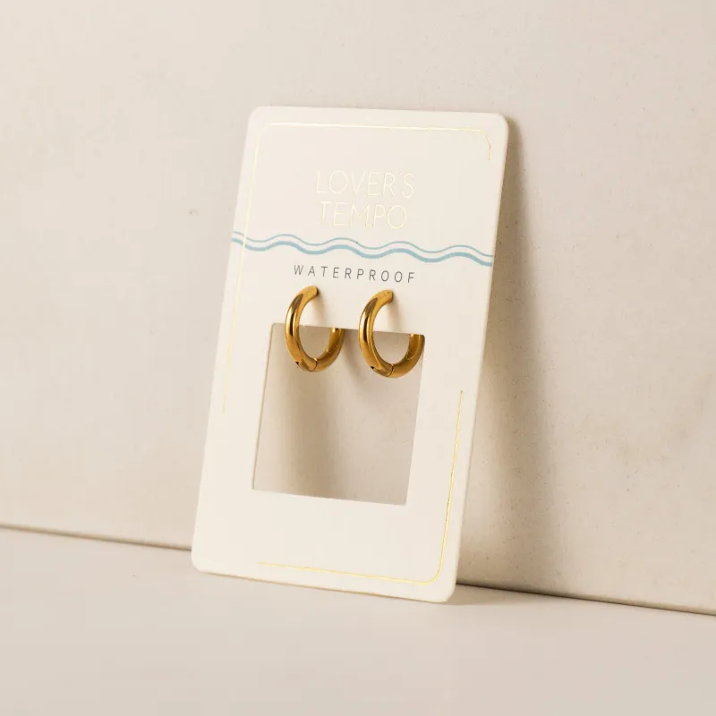 Lover's Tempo Waterproof Tube 15mm Hoop Earrings