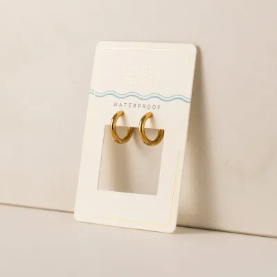 Lover's Tempo Waterproof Tube 15mm Hoop Earrings