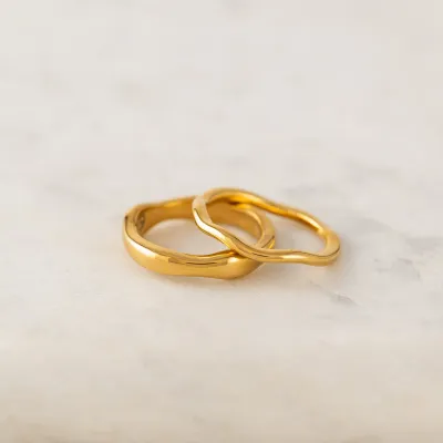 Lover's Tempo Waterproof Coral Ring Set