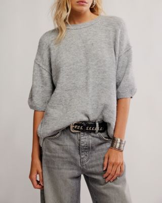 Free People Margot Sweater Tee Heather Grey