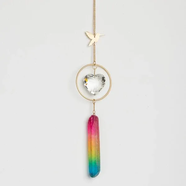 Scout Stone Suncatcher Hummingbird/Rainbow Stone